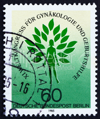 Postage stamp Germany 1985 Emblem of the International Federatio