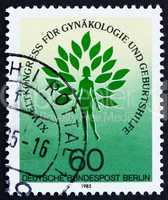 Postage stamp Germany 1985 Emblem of the International Federatio