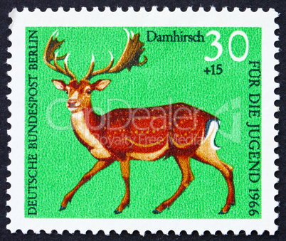 Postage stamp Germany 1966 Fallow Deer