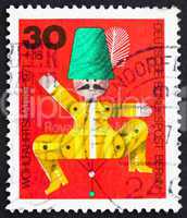 Postage stamp Germany 1971 Jumping Jack, Wooden Toy
