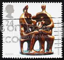 Postage stamp GB 1993 Familiy Group, Sculpture by Henry Moore