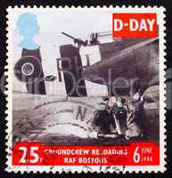 Postage stamp GB 1994 Ground Crew reloading FAF Bostons