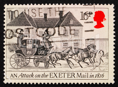 Postage stamp GB 1984 An Attack on the Exeter Mail in 1816