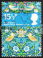 Postage stamp GB 1982 Strawberry Thief, Textile Design by Willia