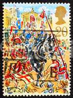 Postage stamp GB 1989 Drummer, cavalryman and the Law Courts
