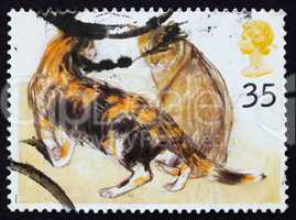 Postage stamp GB 1995 Abyssinian cats