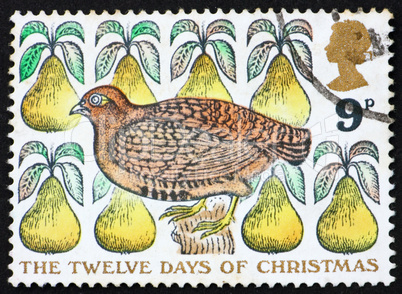 Postage stamp GB 1977 Partridge in a Pear Tree