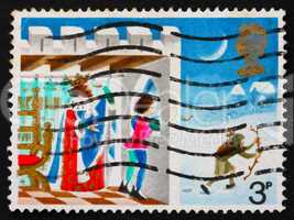 Postage stamp GB 1973 Page looking out of window