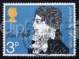 Postage stamp GREAT BRITAIN 1971 John Keats, writer