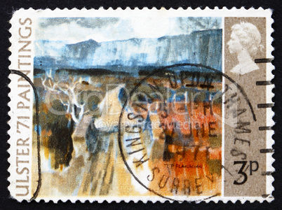 Postage stamp GB 1971 Mountain Road, by T.P. Flanagan