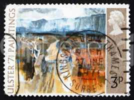 Postage stamp GB 1971 Mountain Road, by T.P. Flanagan