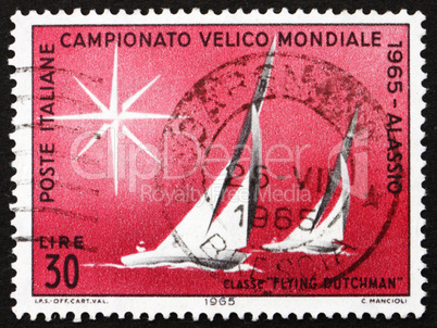 Postage stamp Italy 1965 Sailboats of Flying Dutchman Class