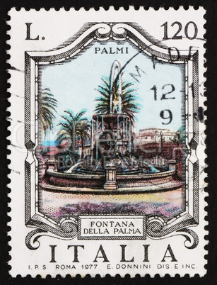 Postage stamp Italy 1977 Palm Fountain, Palmi, Italy