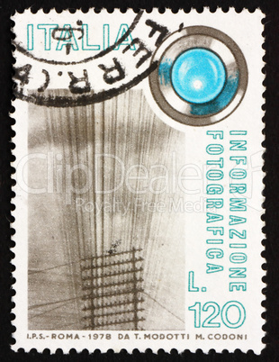 Postage stamp Italy 1978 Telegraph Wires and Lens