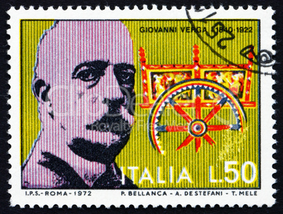 Postage stamp Italy 1972 Giovanni Verga, writer and playwright