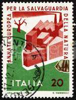 Postage stamp Italy 1970 Man Damaging Nature