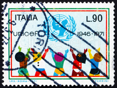 Postage stamp Italy 1971 UNICEF Emblem and Children