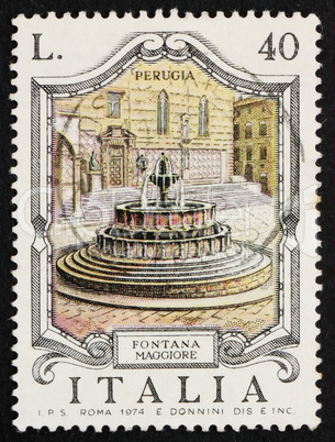 Postage stamp Italy 1974 Fontana Maggiore, Perugia