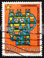 Postage stamp Italy 1975 Stylized Syracusean Italia
