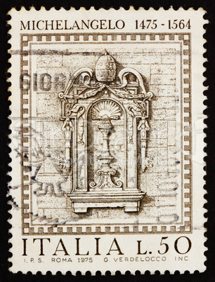 Postage stamp Italy 1975 Niche in Vatican Palace by Michelangelo