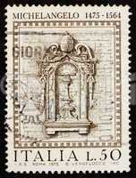Postage stamp Italy 1975 Niche in Vatican Palace by Michelangelo