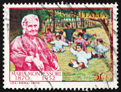 Postage stamp Italy 1970 Dr. Maria Montessori and Children