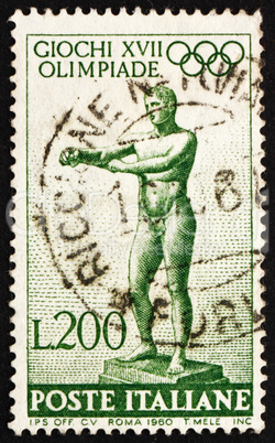 Postage stamp Italy 1960 Statue of Apoxyomenos by Lysippus of Si