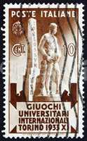 Postage stamp Italy 1933 Statue of Athlete