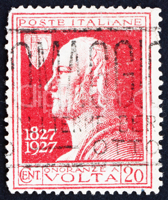 Postage stamp Italy 1927 Count Alessandro Volta, Physicist