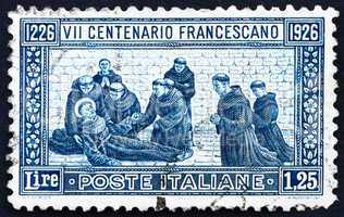 Postage stamp Italy 1926 St. Francis? Death