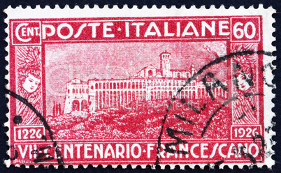 Postage stamp Italy 1926 Assisi Monastery, Italy
