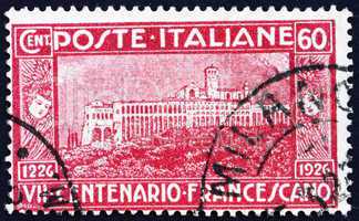 Postage stamp Italy 1926 Assisi Monastery, Italy