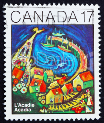 Postage stamp Canada 1981 Painting of Acadia