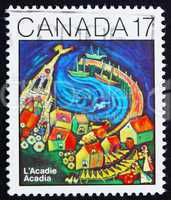 Postage stamp Canada 1981 Painting of Acadia