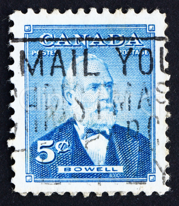 Postage stamp Canada 1954 Sir Mackenzie Bowell, Politician