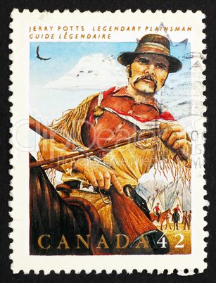 Postage stamp Canada 1992 Jerry Potts, Guide, Interpreter