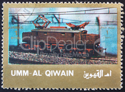 Postage stamp Umm al-Quwain 1972 Electric Locomotive