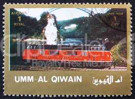 Postage stamp Umm al-Quwain 1972 Electric Locomotive