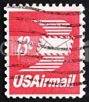 Postage stamp USA 1973 Winged Airmail Envelope
