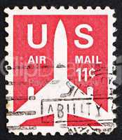 Postage stamp USA 1971 Silhouette of Jet Airliner