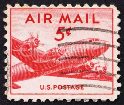 Postage stamp USA 1947 DC-4 Skymaster