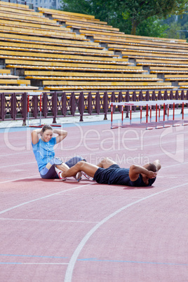 Man and woman at the stadium