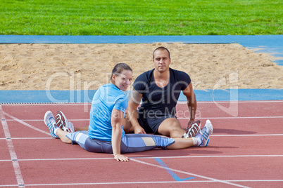 Man and woman at the stadium