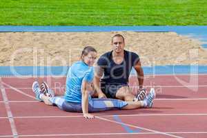 Man and woman at the stadium