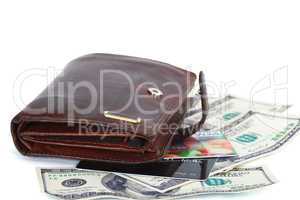 Wallet with dollars and credit cards