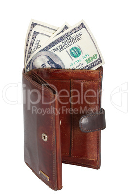 Wallet with dollars
