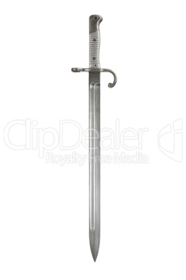 Bayonet to the rifle, isolated on a white background, with clipp