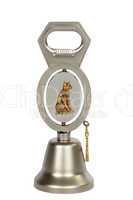 Bottle opener in the form of a bell (isolated)
