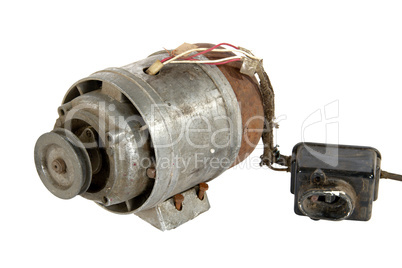 Old electric motor (isolated)