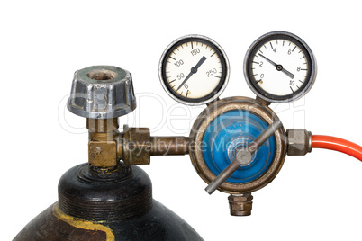 Gas pressure regulator with manometer (isolated)